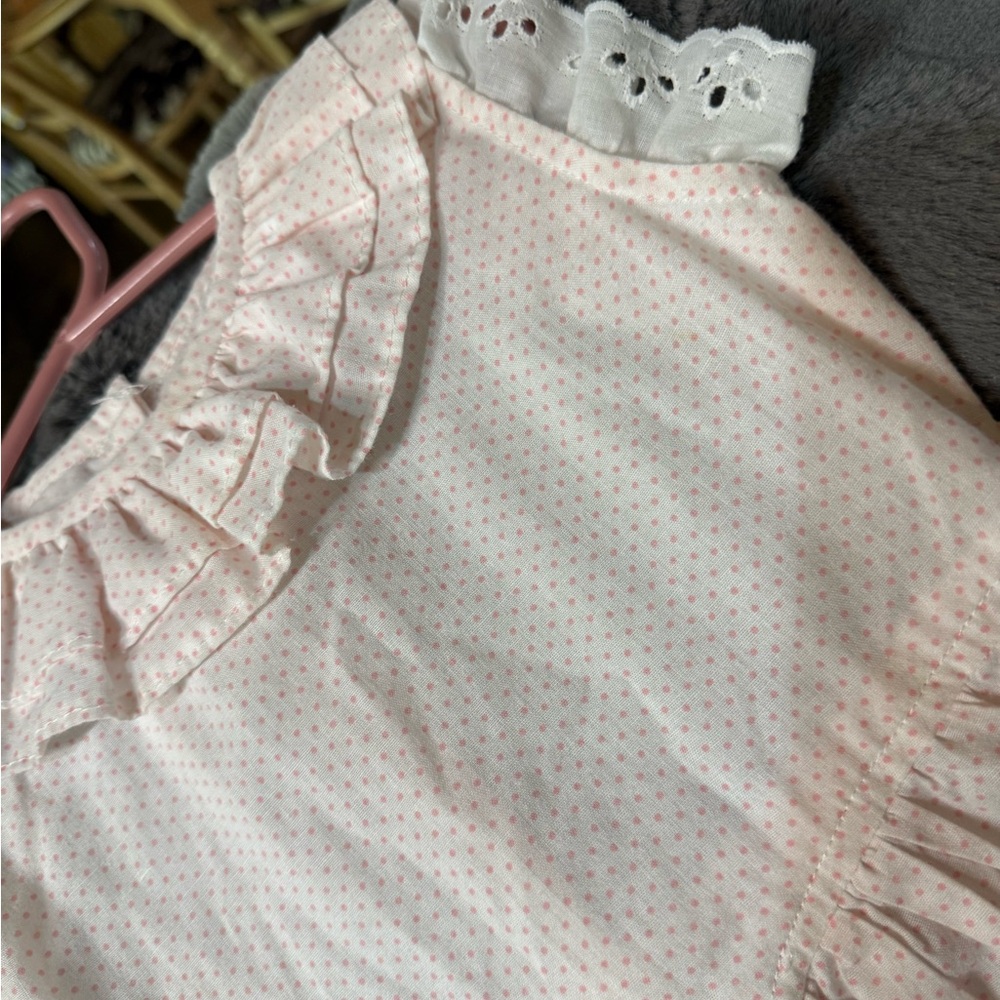 Handmade Vintage Toddler Girl Dress. Size 2T. Sash tie in the back. Pink white - Picture 2 of 3